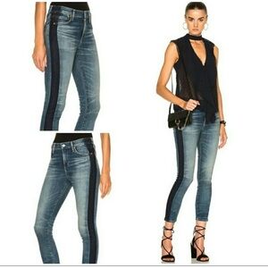 Citizens of Humanity Rocket Crop Jeans in Shadow Stripe